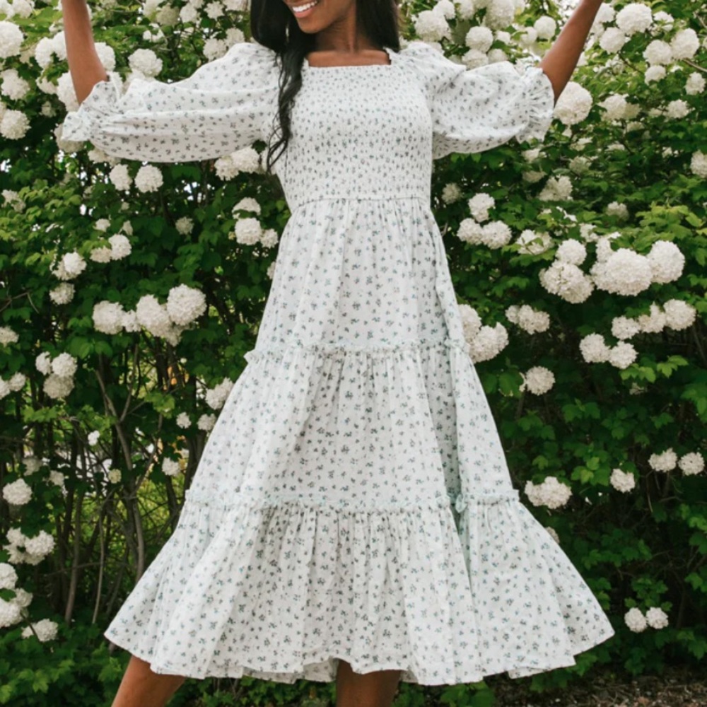 IVY CITY CO MADELINE DRESS IN BLUE